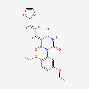 (5E)-1-(2,5-diethoxyphenyl)-5-[(2E)-3-(furan-2-yl)prop-2-en-1-ylidene]-2-hydroxypyrimidine-4,6(1H,5H)-dione