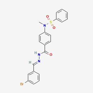 molecular formula C21H18BrN3O3S B11655505 N-(4-{[(2E)-2-(3-bromobenzylidene)hydrazinyl]carbonyl}phenyl)-N-methylbenzenesulfonamide 