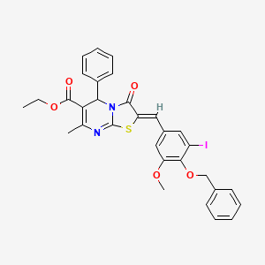 ethyl (2Z)-2-[4-(benzyloxy)-3-iodo-5-methoxybenzylidene]-7-methyl-3-oxo-5-phenyl-2,3-dihydro-5H-[1,3]thiazolo[3,2-a]pyrimidine-6-carboxylate