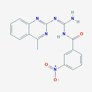 N-[(E)-Amino[(4-methylquinazolin-2-YL)amino]methylidene]-3-nitrobenzamide