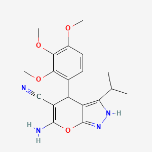 6-Amino-3-(propan-2-yl)-4-(2,3,4-trimethoxyphenyl)-1,4-dihydropyrano[2,3-c]pyrazole-5-carbonitrile