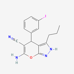 6-Amino-4-(3-iodophenyl)-3-propyl-1,4-dihydropyrano[2,3-c]pyrazole-5-carbonitrile