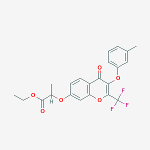 ethyl 2-{[3-(3-methylphenoxy)-4-oxo-2-(trifluoromethyl)-4H-chromen-7-yl]oxy}propanoate