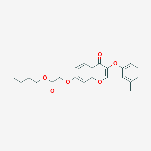 3-methylbutyl {[3-(3-methylphenoxy)-4-oxo-4H-chromen-7-yl]oxy}acetate