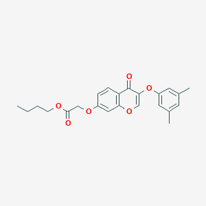 molecular formula C23H24O6 B11655636 butyl {[3-(3,5-dimethylphenoxy)-4-oxo-4H-chromen-7-yl]oxy}acetate 