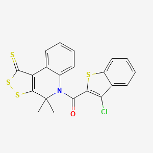 (3-chloro-1-benzothiophen-2-yl)(4,4-dimethyl-1-thioxo-1,4-dihydro-5H-[1,2]dithiolo[3,4-c]quinolin-5-yl)methanone