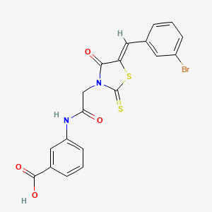 3-({[(5Z)-5-(3-bromobenzylidene)-4-oxo-2-thioxo-1,3-thiazolidin-3-yl]acetyl}amino)benzoic acid