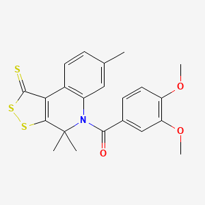 (3,4-dimethoxyphenyl)(4,4,7-trimethyl-1-thioxo-1,4-dihydro-5H-[1,2]dithiolo[3,4-c]quinolin-5-yl)methanone