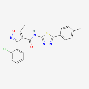 3-(2-chlorophenyl)-5-methyl-N-[5-(4-methylphenyl)-1,3,4-thiadiazol-2-yl]-1,2-oxazole-4-carboxamide