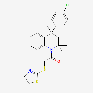 4-(4-Chlorophenyl)-1-[(4,5-dihydro-1,3-thiazol-2-ylthio)acetyl]-2,2,4-trimethyl-1,2,3,4-tetrahydroquinoline