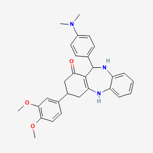 3-(3,4-dimethoxyphenyl)-11-[4-(dimethylamino)phenyl]-2,3,4,5,10,11-hexahydro-1H-dibenzo[b,e][1,4]diazepin-1-one