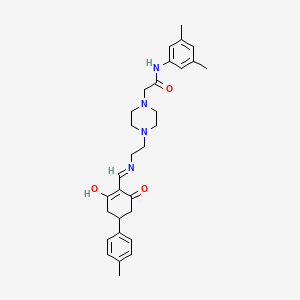 N-(3,5-dimethylphenyl)-2-{4-[2-({[4-(4-methylphenyl)-2,6-dioxocyclohexylidene]methyl}amino)ethyl]-1-piperazinyl}acetamide