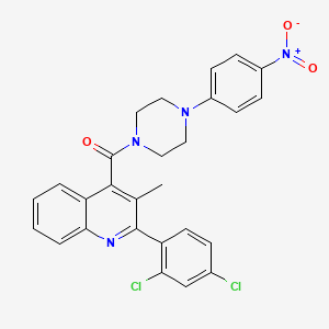 [2-(2,4-Dichlorophenyl)-3-methylquinolin-4-yl][4-(4-nitrophenyl)piperazin-1-yl]methanone