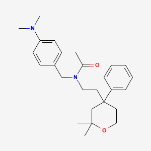 molecular formula C26H36N2O2 B11655701 N-[4-(dimethylamino)benzyl]-N-[2-(2,2-dimethyl-4-phenyltetrahydro-2H-pyran-4-yl)ethyl]acetamide 