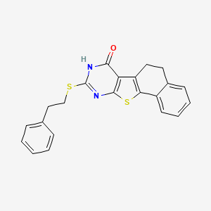 14-(2-phenylethylsulfanyl)-17-thia-13,15-diazatetracyclo[8.7.0.02,7.011,16]heptadeca-1(10),2,4,6,11(16),14-hexaen-12-one