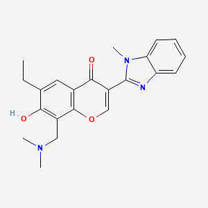 8-[(dimethylamino)methyl]-6-ethyl-7-hydroxy-3-(1-methyl-1H-benzimidazol-2-yl)-4H-chromen-4-one