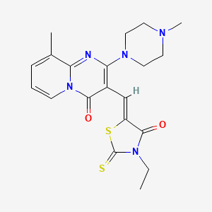 3-[(Z)-(3-ethyl-4-oxo-2-thioxo-1,3-thiazolidin-5-ylidene)methyl]-9-methyl-2-(4-methylpiperazin-1-yl)-4H-pyrido[1,2-a]pyrimidin-4-one