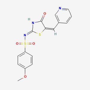 4-methoxy-N-[(5E)-4-oxo-5-(pyridin-3-ylmethylidene)-1,3-thiazol-2-yl]benzenesulfonamide