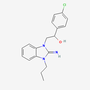 1-(4-chlorophenyl)-2-(2-imino-3-propyl-2,3-dihydro-1H-benzimidazol-1-yl)ethanol