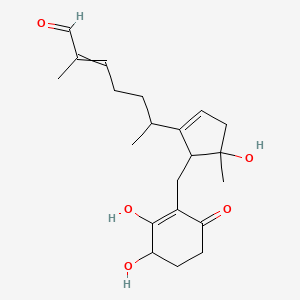 molecular formula C10H19NO4 B1165577 6-{5-[(2,3-Dihydroxy-6-oxocyclohex-1-en-1-yl)methyl]-4-hydroxy-4-methylcyclopent-1-en-1-yl}-2-methylhept-2-enal CAS No. 103873-61-6