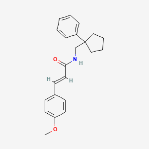 molecular formula C22H25NO2 B11655774 (2E)-3-(4-methoxyphenyl)-N-[(1-phenylcyclopentyl)methyl]prop-2-enamide 