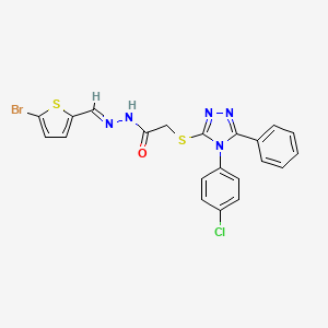 N'-[(E)-(5-bromothiophen-2-yl)methylidene]-2-{[4-(4-chlorophenyl)-5-phenyl-4H-1,2,4-triazol-3-yl]sulfanyl}acetohydrazide