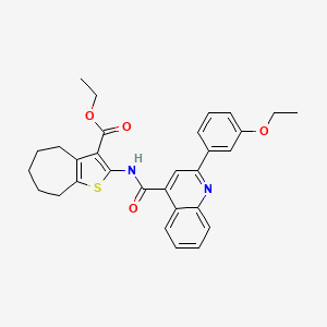 ethyl 2-({[2-(3-ethoxyphenyl)quinolin-4-yl]carbonyl}amino)-5,6,7,8-tetrahydro-4H-cyclohepta[b]thiophene-3-carboxylate