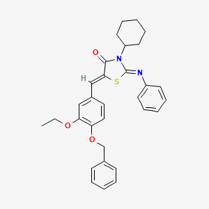 (2E,5Z)-5-{[4-(Benzyloxy)-3-ethoxyphenyl]methylidene}-3-cyclohexyl-2-(phenylimino)-1,3-thiazolidin-4-one