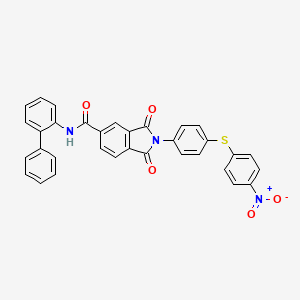 N-(biphenyl-2-yl)-2-{4-[(4-nitrophenyl)sulfanyl]phenyl}-1,3-dioxo-2,3-dihydro-1H-isoindole-5-carboxamide