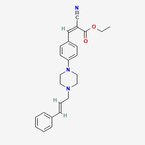 (Z)-2-Cyano-3-{4-[4-((E)-3-phenyl-allyl)-piperazin-1-yl]-phenyl}-acrylic acid ethyl ester