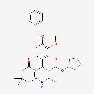 Cyclopentyl 4-[4-(benzyloxy)-3-methoxyphenyl]-2,7,7-trimethyl-5-oxo-1,4,5,6,7,8-hexahydroquinoline-3-carboxylate