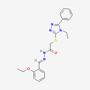 N'-[(E)-(2-ethoxyphenyl)methylidene]-2-[(4-ethyl-5-phenyl-4H-1,2,4-triazol-3-yl)sulfanyl]acetohydrazide