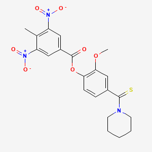 2-Methoxy-4-(piperidin-1-ylcarbonothioyl)phenyl 4-methyl-3,5-dinitrobenzoate