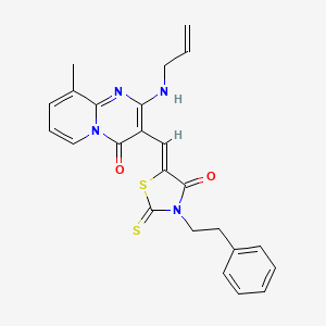 molecular formula C24H22N4O2S2 B11655930 2-(allylamino)-9-methyl-3-{(Z)-[4-oxo-3-(2-phenylethyl)-2-thioxo-1,3-thiazolidin-5-ylidene]methyl}-4H-pyrido[1,2-a]pyrimidin-4-one CAS No. 361995-77-9