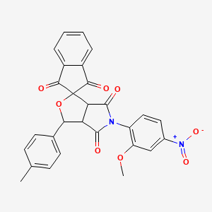 5-(2-methoxy-4-nitrophenyl)-3-(4-methylphenyl)-3a,6a-dihydrospiro[furo[3,4-c]pyrrole-1,2'-indene]-1',3',4,6(3H,5H)-tetrone