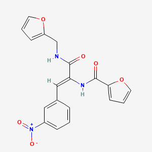 N-[(1Z)-3-[(furan-2-ylmethyl)amino]-1-(3-nitrophenyl)-3-oxoprop-1-en-2-yl]furan-2-carboxamide