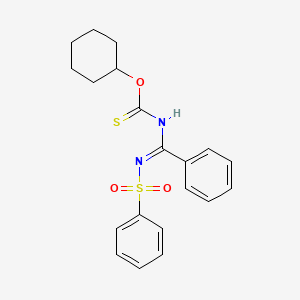 (E)-O-cyclohexyl (phenyl((phenylsulfonyl)imino)methyl)carbamothioate