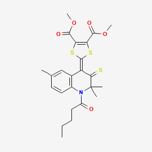 dimethyl 2-(2,2,6-trimethyl-1-pentanoyl-3-thioxo-2,3-dihydroquinolin-4(1H)-ylidene)-1,3-dithiole-4,5-dicarboxylate