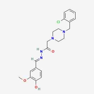 molecular formula C21H25ClN4O3 B11656047 2-[4-(2-chlorobenzyl)-1-piperazinyl]-N'-[(E)-(4-hydroxy-3-methoxyphenyl)methylidene]acetohydrazide CAS No. 315198-43-7