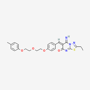 (6Z)-2-ethyl-5-imino-6-(4-{2-[2-(4-methylphenoxy)ethoxy]ethoxy}benzylidene)-5,6-dihydro-7H-[1,3,4]thiadiazolo[3,2-a]pyrimidin-7-one