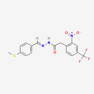 N'-[(E)-[4-(Methylsulfanyl)phenyl]methylidene]-2-[2-nitro-4-(trifluoromethyl)phenyl]acetohydrazide