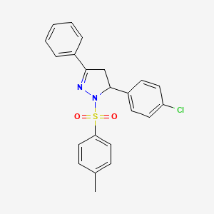 5-(4-chlorophenyl)-1-[(4-methylphenyl)sulfonyl]-3-phenyl-4,5-dihydro-1H-pyrazole