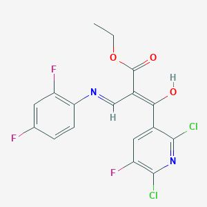 molecular formula C17H11Cl2F3N2O3 B1165609 Ethyl 2-(2,6-dichloro-5-fluoronicotinoyl)-3-((2,4-difluorophenyl)amino)acrylate CAS No. 100490-99-1