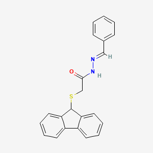 molecular formula C22H18N2OS B11656096 2-(9H-fluoren-9-ylsulfanyl)-N'-[(E)-phenylmethylidene]acetohydrazide 