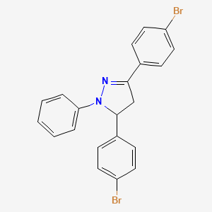 molecular formula C21H16Br2N2 B11656108 3,5-bis(4-bromophenyl)-1-phenyl-4,5-dihydro-1H-pyrazole CAS No. 61595-99-1