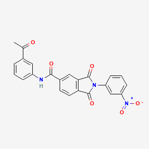 molecular formula C23H15N3O6 B11656182 N-(3-acetylphenyl)-2-(3-nitrophenyl)-1,3-dioxo-2,3-dihydro-1H-isoindole-5-carboxamide 