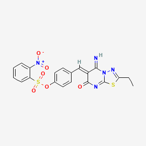 4-[(Z)-(2-ethyl-5-imino-7-oxo-5H-[1,3,4]thiadiazolo[3,2-a]pyrimidin-6(7H)-ylidene)methyl]phenyl 2-nitrobenzenesulfonate