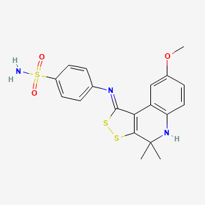 4-{[(1Z)-8-methoxy-4,4-dimethyl-4,5-dihydro-1H-[1,2]dithiolo[3,4-c]quinolin-1-ylidene]amino}benzenesulfonamide