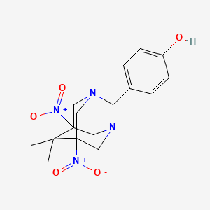 4-(6,6-Dimethyl-5,7-dinitro-1,3-diazatricyclo[3.3.1.1~3,7~]dec-2-yl)phenol