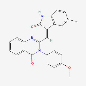 3-(4-methoxyphenyl)-2-[(Z)-(5-methyl-2-oxo-1,2-dihydro-3H-indol-3-ylidene)methyl]quinazolin-4(3H)-one